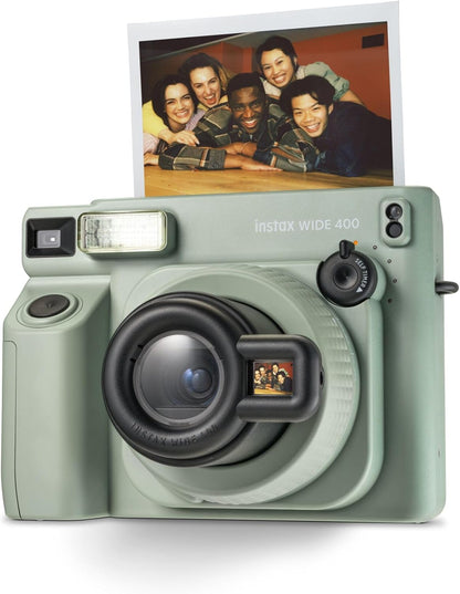 instax WIDE 400 instant camera, Automatic exposure and flash control, WIDE picture format, tripod socket, Green, Film sold separately