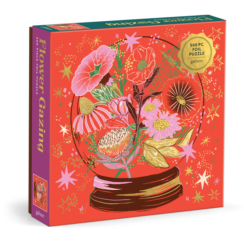 Galison- Crystal Flower Ball Piece Foil Puzzle, Color Rompecabezas de 500 Piezas de Bola de Flores de Cristal (9780735382831