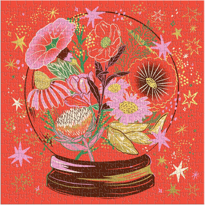 Galison- Crystal Flower Ball Piece Foil Puzzle, Color Rompecabezas de 500 Piezas de Bola de Flores de Cristal (9780735382831