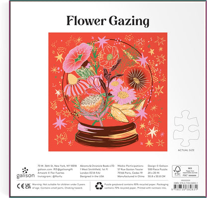 Galison- Crystal Flower Ball Piece Foil Puzzle, Color Rompecabezas de 500 Piezas de Bola de Flores de Cristal (9780735382831