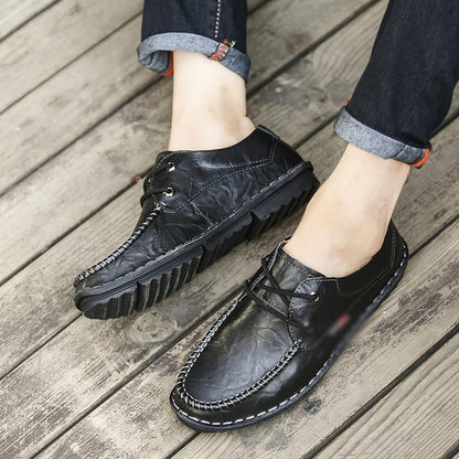 Wanmxinein Shoes Men's Shoes Men's Casual Business Flats Brown Breathable Men Loafers Oxfords