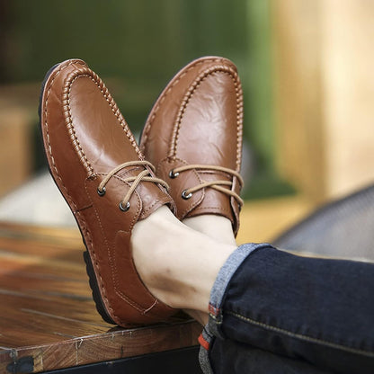 Wanmxinein Shoes Men's Shoes Men's Casual Business Flats Brown Breathable Men Loafers Oxfords