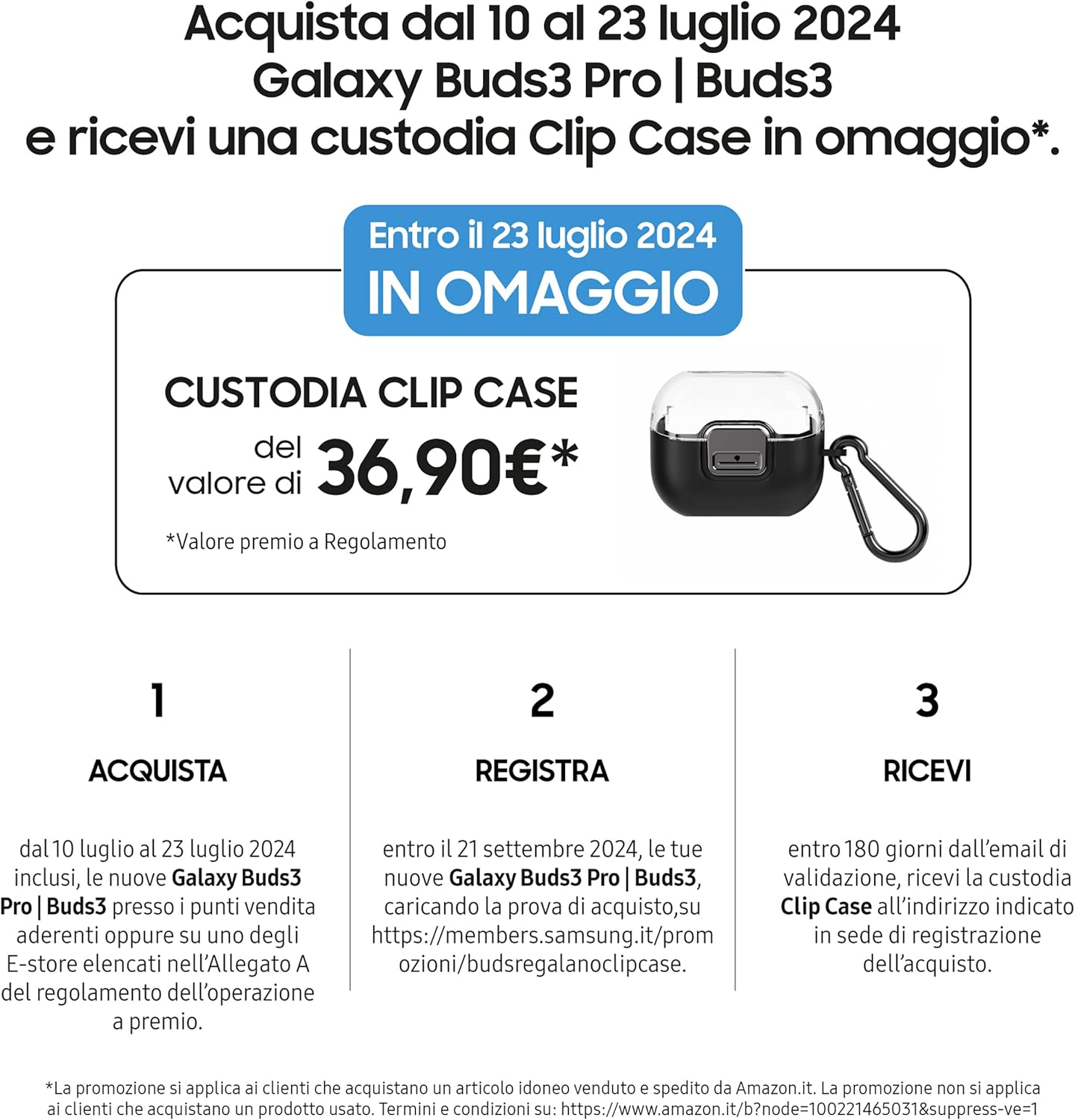 Samsung Galaxy Buds3 Auricolari open type True Wireless, Cancellazione adattiva del rumore, Audio Hi-Fi 360 immersivo, Batteria a lunga durata, Impermeabilità IP57, Silver 2024