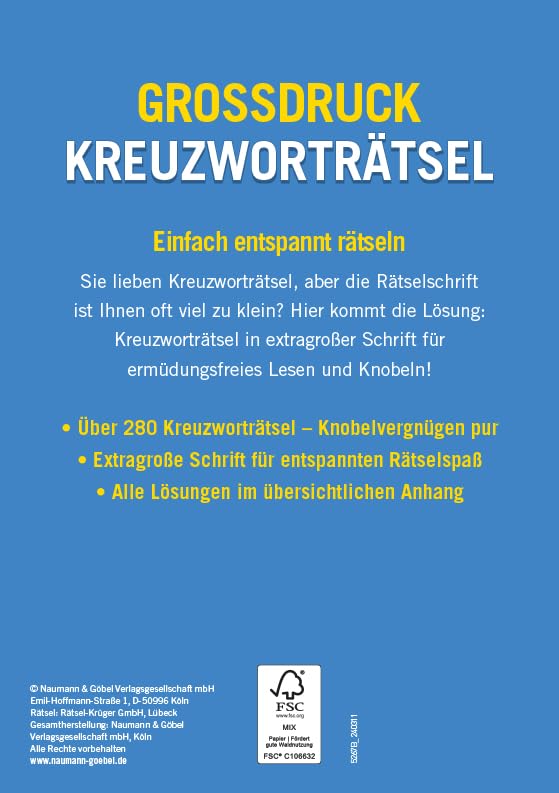 Grobdruck Kreuzwortratsel - Band 4 - Uber 280 Ratsel In Grob - (German Import)