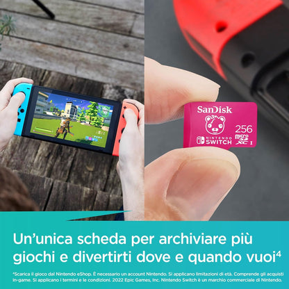 SanDisk microSDXC Karte für Nintendo Switch Fortnite Edition 256 GB (für die Nintendo Switch, Lesen bis zu 100 MB/s, Schreiben bis zu 90 MB/s, 30 Jahre eingeschränkte Garantie)