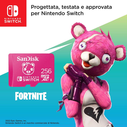 SanDisk microSDXC Karte für Nintendo Switch Fortnite Edition 256 GB (für die Nintendo Switch, Lesen bis zu 100 MB/s, Schreiben bis zu 90 MB/s, 30 Jahre eingeschränkte Garantie)