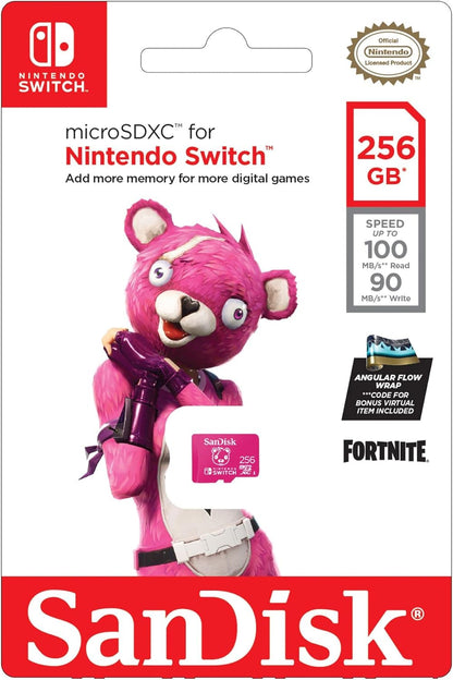 SanDisk microSDXC Karte für Nintendo Switch Fortnite Edition 256 GB (für die Nintendo Switch, Lesen bis zu 100 MB/s, Schreiben bis zu 90 MB/s, 30 Jahre eingeschränkte Garantie)