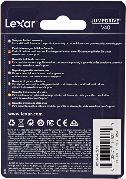 LEXAR Clé Usb 64Go Jumpdrive V40 2.0 Noire