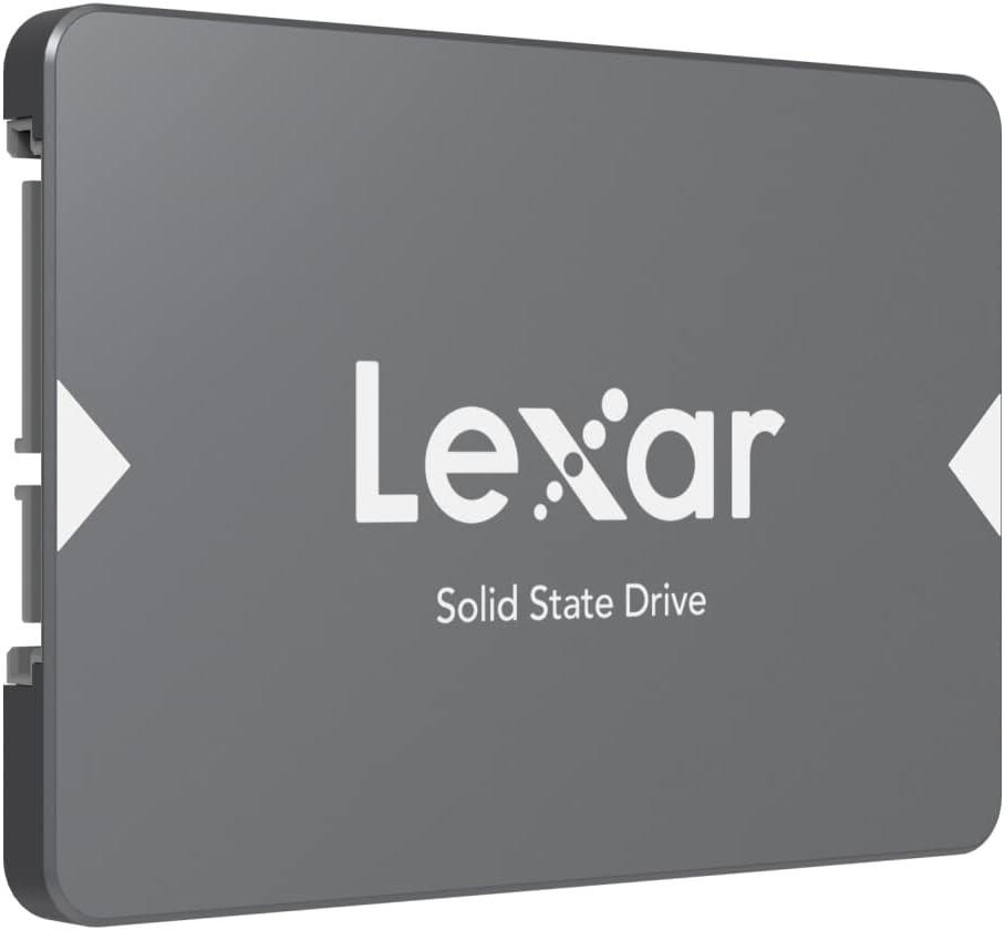 Lexar SSD NS100 128GB 2,5" SATA III (6 Gb/s), interno, velocità di lettura 520 MB/sec, più resistente perché senza parti mobili, nero