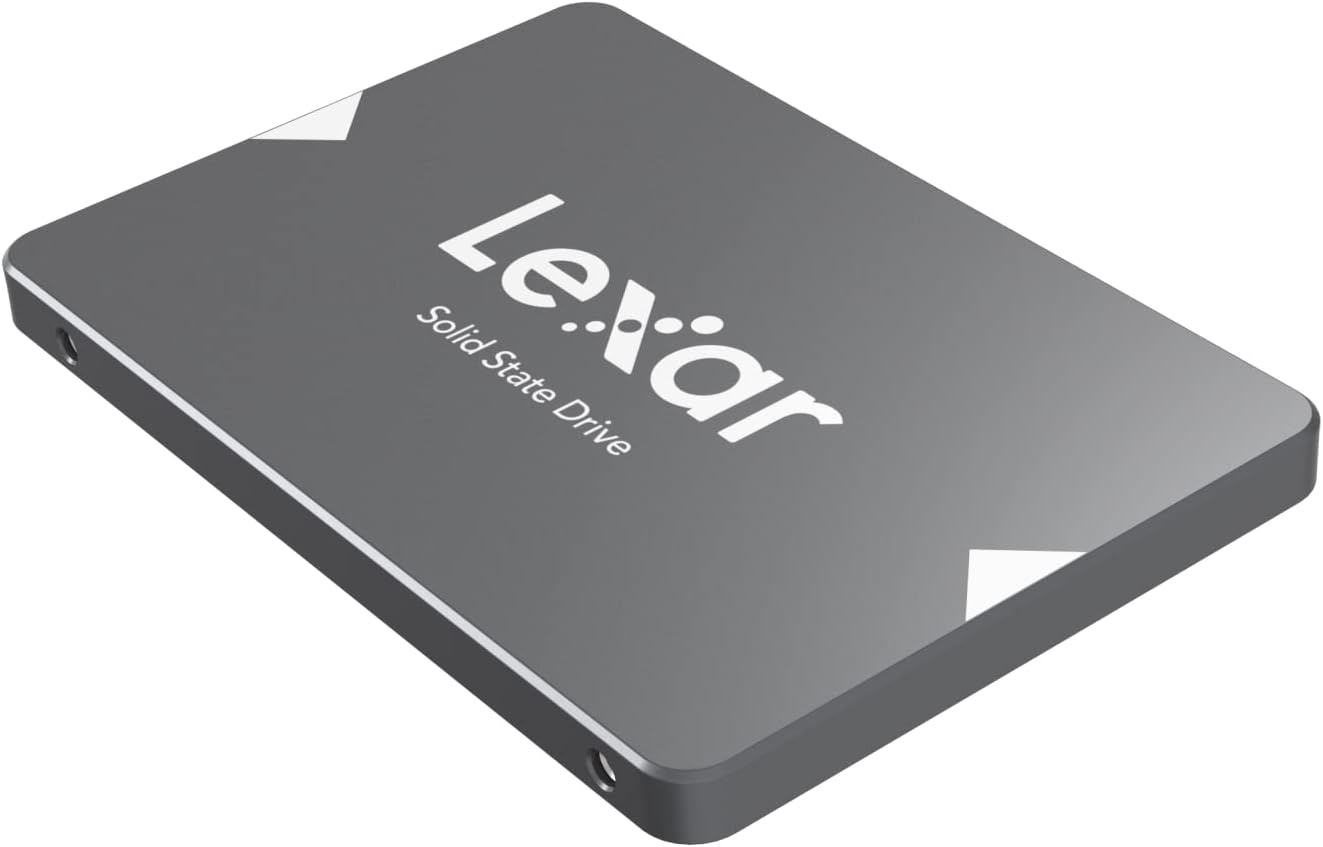 Lexar SSD NS100 128GB 2,5" SATA III (6 Gb/s), interno, velocità di lettura 520 MB/sec, più resistente perché senza parti mobili, nero