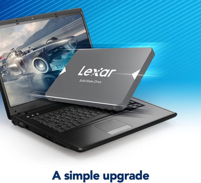 Lexar NS100 2.5” SATA III 6Gb/s Internal 2TB SSD, Solid State Drive, Up to 550MB/s Read, Internal SSD for Laptop, Desktop Computer/PC (LNS100-2TRB), black