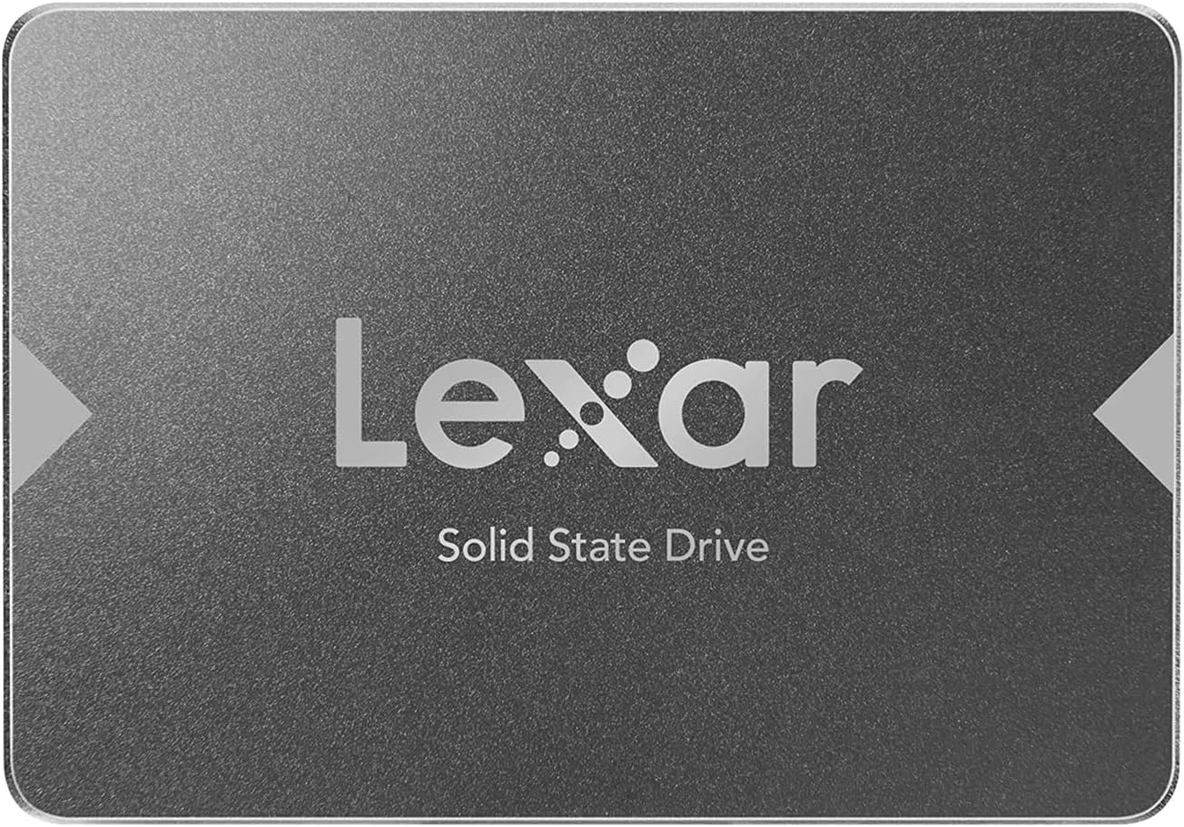 Lexar NS100 2.5” SATA III 6Gb/s Internal 2TB SSD, Solid State Drive, Up to 550MB/s Read, Internal SSD for Laptop, Desktop Computer/PC (LNS100-2TRB), black