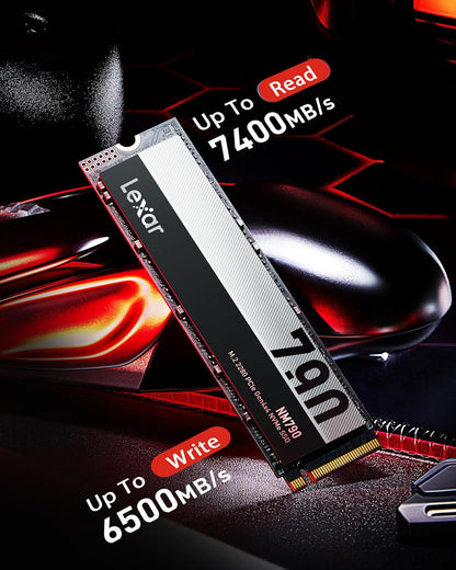 Lexar NM790 4TB SSD, M.2 2280 PCIe Gen4x4 NVMe 1.4 interne SSD, bis zu 7400MB/s lesen, bis zu 6500MB/s Schreiben, internes Solid State Drive für PS5, PC, Laptop, Gamer, Profis (LNM790X004T-RNNNG