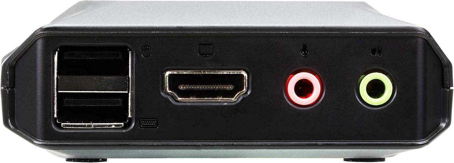 ATEN 2-Port USB 4K HDMI Cable KVM Switch with Remote Port Selector CS22H (up to 4096 x 2160 @ 60Hz, HDCP 2.2) For Windows, Mac, Linux - One KVM console controls two USB HDMI computers