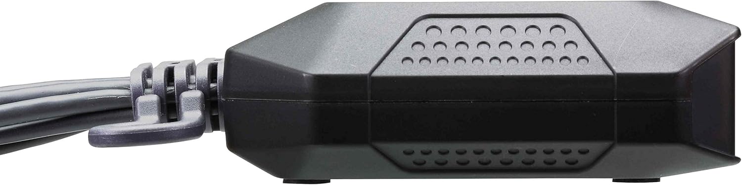 ATEN 2-Port USB 4K HDMI Cable KVM Switch with Remote Port Selector CS22H (up to 4096 x 2160 @ 60Hz, HDCP 2.2) For Windows, Mac, Linux - One KVM console controls two USB HDMI computers