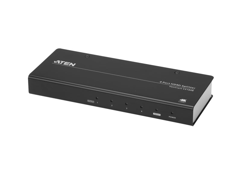 ATEN True 4K HDMI 4 Port Splitter VS184B, HDCP 2.2 Compatible, up to 600 MHz, up to 15 m(1920x1200)/ 1.8m (True 4K)* UK, 1 KVM Market Leader