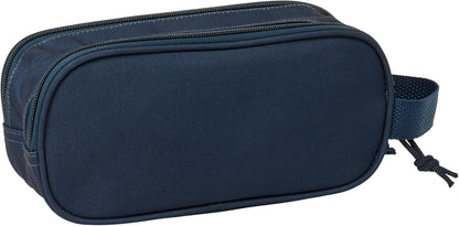 Safta Real Madrid 3D – Double 3D Pencil Case, Children's Pencil Case, Ideal for School-Age Children, Comfortable and Versatile, Quality and Resistance, 21 x 6 x 8 cm, White/Navy Blue, White/Navy Blue