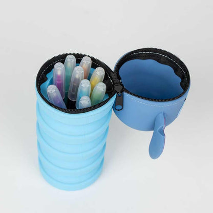 CERDÁ LIFE'S LITTLE MOMENTS Pencil Cases with 3D Design Inspired by Stitch - Blue - 6.5 X 19 X 6.5 Cm - Made of 100% Silicone - Original Product Designed in Spain, Blue, Stitch Inspired 3D Design
