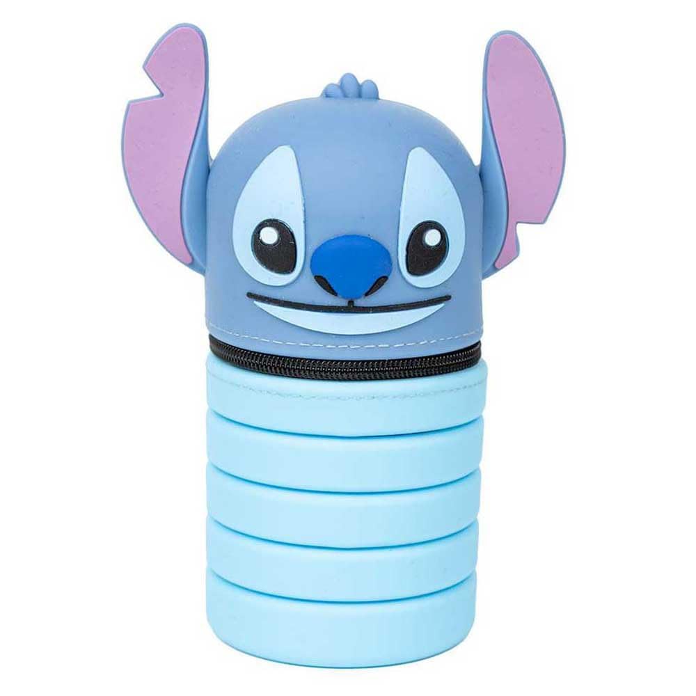 CERDÁ LIFE'S LITTLE MOMENTS Pencil Cases with 3D Design Inspired by Stitch - Blue - 6.5 X 19 X 6.5 Cm - Made of 100% Silicone - Original Product Designed in Spain, Blue, Stitch Inspired 3D Design