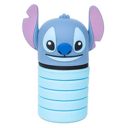CERDÁ LIFE'S LITTLE MOMENTS Pencil Cases with 3D Design Inspired by Stitch - Blue - 6.5 X 19 X 6.5 Cm - Made of 100% Silicone - Original Product Designed in Spain, Blue, Stitch Inspired 3D Design