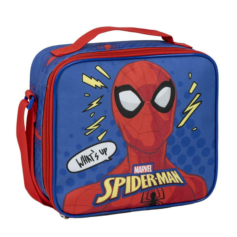 Spiderman Thermal Lunch Bag - Blue - 21.5 x 8.5 x 19 cm - Made of Polyester - Small Backpack with Zip Closure and Adjustable Handle - Original Product Designed in Spain, blue, Casual Thermal Lunch Box