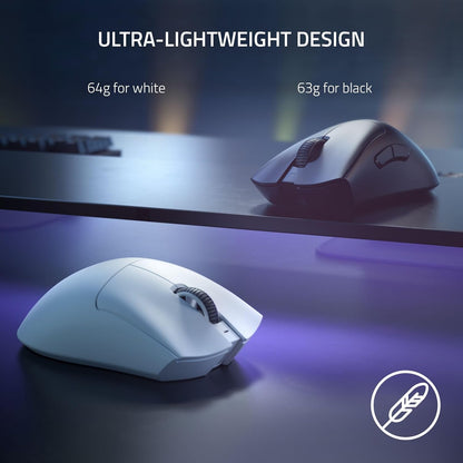 Razer DeathAdder V3 Pro - Lightweight Wireless Ergonomic Esports Mouse (63g Lightweight Design, Focus Pro 30K Optical Sensor, Mouse Switches Gen-3, HyperSpeed Wireless