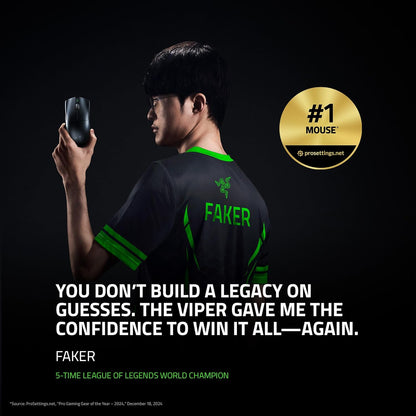 Razer Viper V3 Pro - Ultra-lightweight Wireless Esports Gaming Mouse (8K Hz HyperPolling, 54g Lightweight Design, Focus Pro Sensor 35K DPI, HyperSpeed Wireless, 95 hours Battery Life
