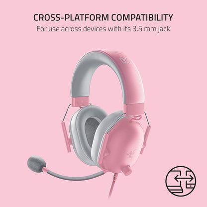 Razer BlackShark V2 X - Multi-Platform Wired Esports Headset (Triforce 50 mm Drivers, Advanced Passive Noise Cancellation, 7.1 Surround Sound, Hyperclear Cardioid Mic) Quartz