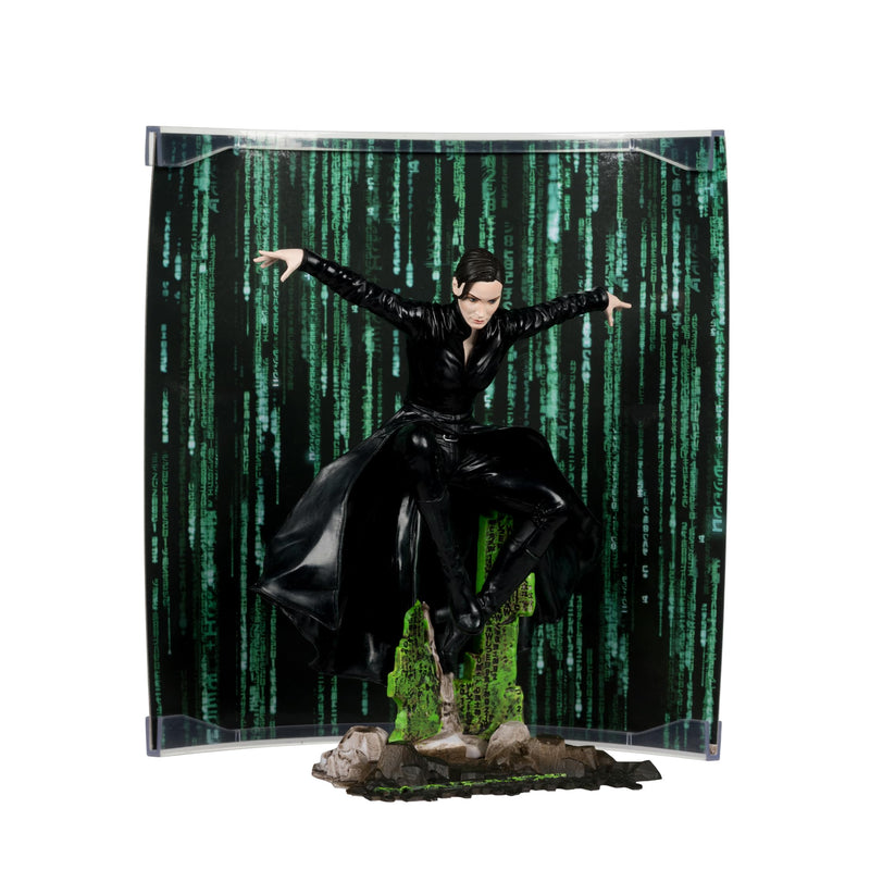 McFarlane Movie Maniacs Trinity (The Matrix) 6" Posed Figure WV6 WB100 Toys – Limited Edition with Scenic Backdrop and Environmental Base Display