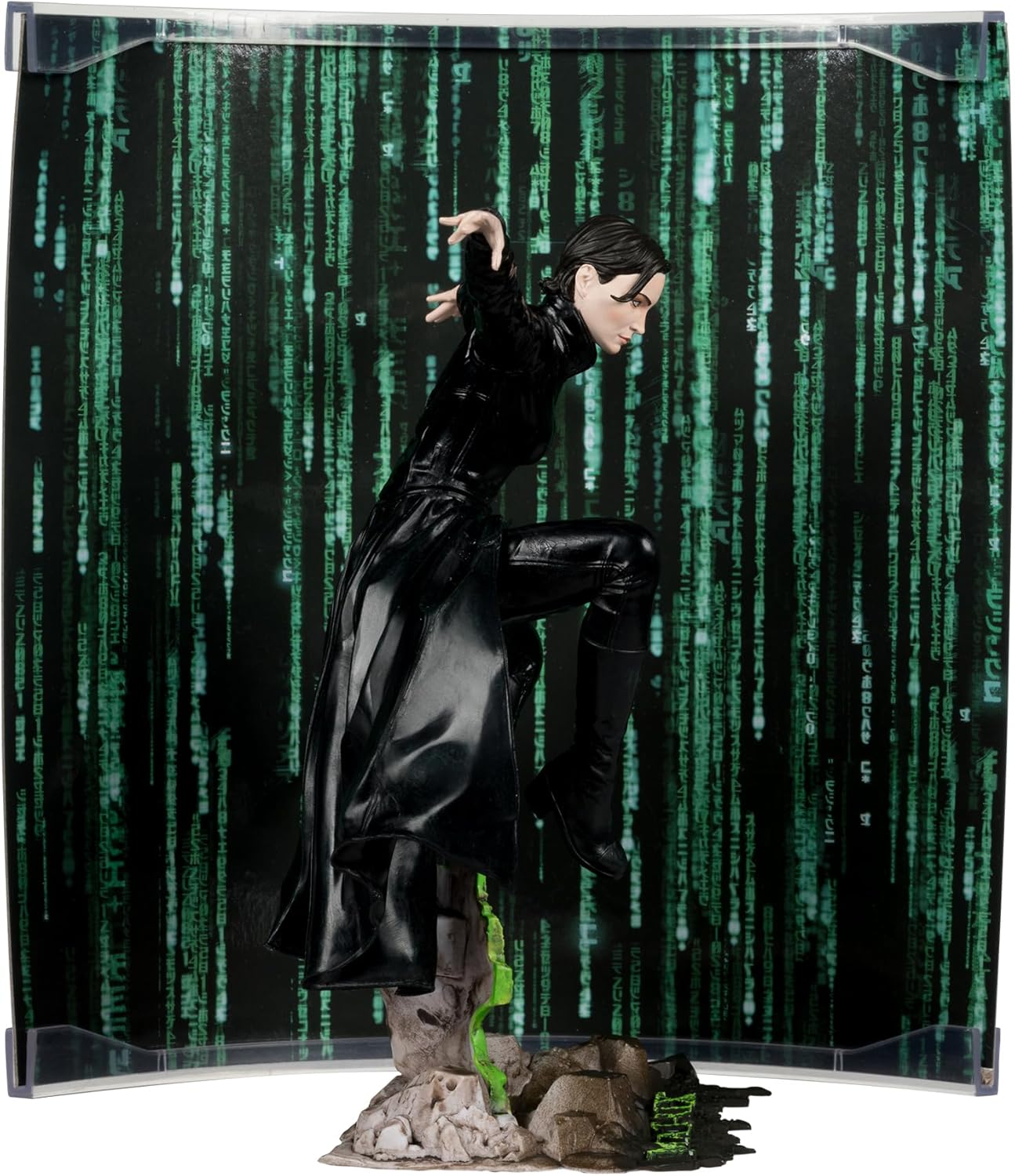 McFarlane Movie Maniacs Trinity (The Matrix) 6" Posed Figure WV6 WB100 Toys – Limited Edition with Scenic Backdrop and Environmental Base Display