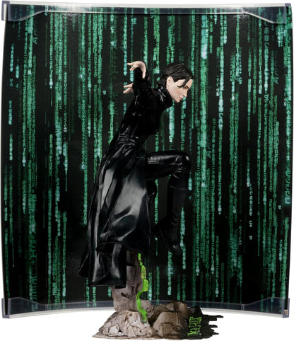 McFarlane Movie Maniacs Trinity (The Matrix) 6" Posed Figure WV6 WB100 Toys – Limited Edition with Scenic Backdrop and Environmental Base Display
