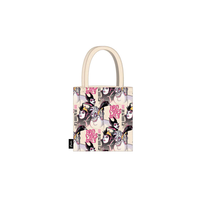 CERDÁ LIFE'S LITTLE MOMENTS Borsa Shopping di Villanas Disney - Nero - 36 x 39 x 0,4 cm - 2 manici - Realizzata in poliestere e cotone - Stampa di Villanas Disney - Prodotto originale, Nero