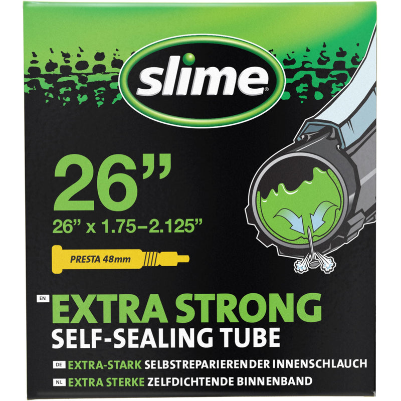 Slime Bike Inner Tube with Slime Puncture Sealant, Self Sealing, Prevent and Repair 26in Presta 26in Presta