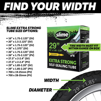 Slime Bike Inner Tube with Slime Puncture Sealant, Self Sealing, Prevent and Repair 26in Presta 26in Presta