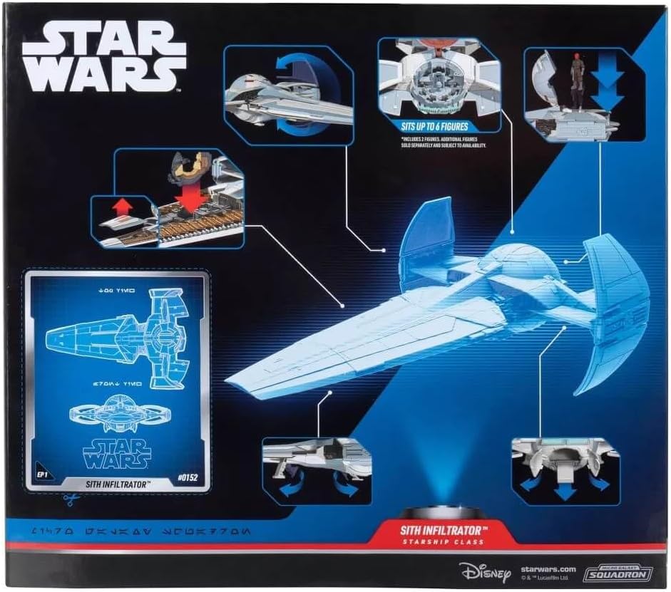Star Wars Sith Infiltrator-Vehículo de 10 velocímetro de 2.5 Soporte y Dos Accesorios de microfiguras de 1 Pulgada, Multicolor, Medium (Jazwares SWJ0255