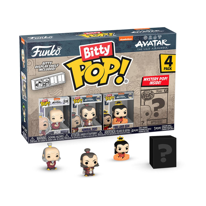 Funko Bitty Pop!: Avatar: The Last Airbender Mini Collectible Toys 4-Pack - Iroh, Admiral Zhao, Firelord Ozai & Mystery Chase Figure (Styles May Vary