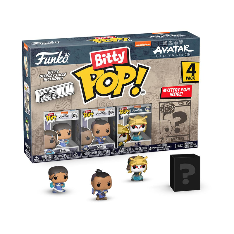 Funko Bitty Pop!: Avatar: The Last Airbender Mini Collectible Toys 4-Pack - Katara, Sokka, Suki & Mystery Chase Figure (Styles May Vary