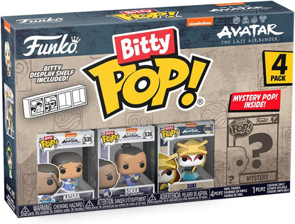 Funko Bitty Pop!: Avatar: The Last Airbender Mini Collectible Toys 4-Pack - Katara, Sokka, Suki & Mystery Chase Figure (Styles May Vary