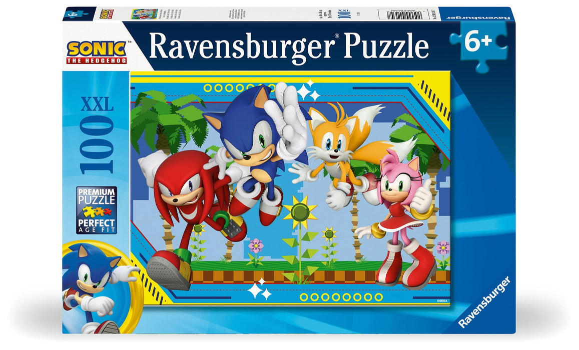 Ravensburger Kinderpuzzle 12001134 - Nichts kann Sonic aufhalten - 100 Teile XXL Sonic Puzzle für Kinder ab 6 Jahren