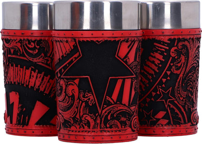 Nemesis Now ACDC Logo Set of 3 Shot Glass Set 8.7cm, Resin, Official ACDC Merchandise, ACDC Collectible Mini Cup Set, Three ACDC Shot Glasses, Cast in The Finest Resin, Expertly Hand-Painted