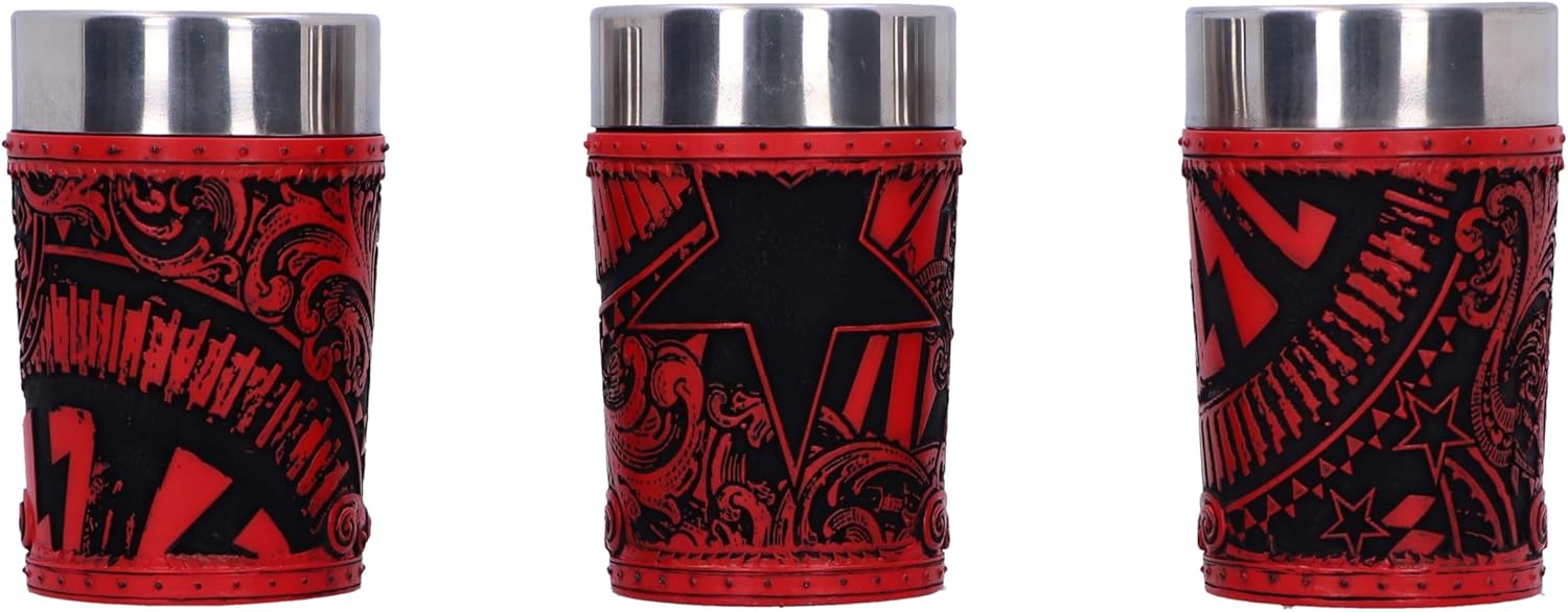 Nemesis Now ACDC Logo Set of 3 Shot Glass Set 8.7cm, Resin, Official ACDC Merchandise, ACDC Collectible Mini Cup Set, Three ACDC Shot Glasses, Cast in The Finest Resin, Expertly Hand-Painted