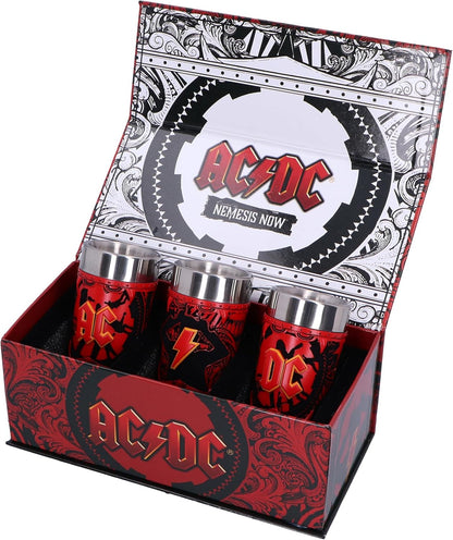 Nemesis Now ACDC Logo Set of 3 Shot Glass Set 8.7cm, Resin, Official ACDC Merchandise, ACDC Collectible Mini Cup Set, Three ACDC Shot Glasses, Cast in The Finest Resin, Expertly Hand-Painted