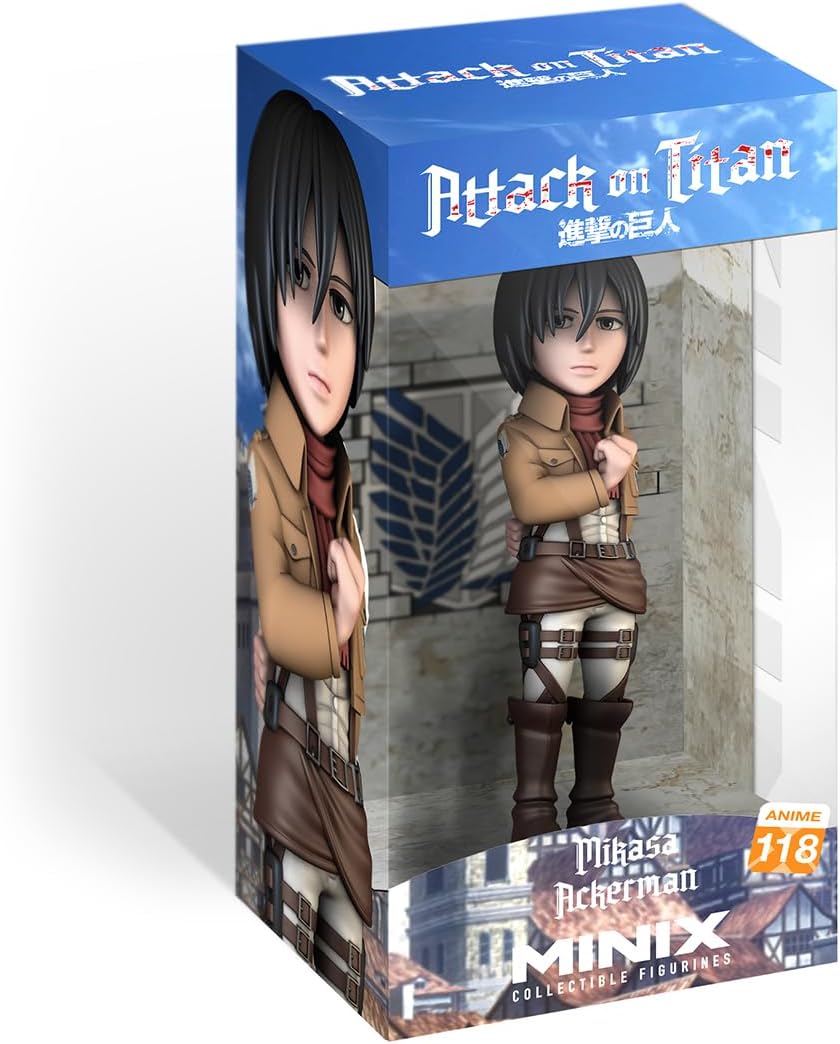 MINIX Mikasa Ackerman Figur - Attack of Titan - Sammlerstücke 12 cm für Ausstellung, Geschenkidee für Kinder und Erwachsene, Anime-Fans - MN15313