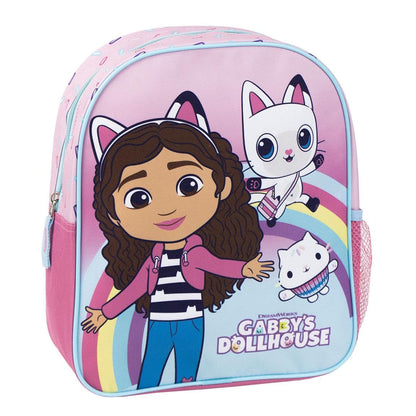 CERDÁ LIFE'S LITTLE MOMENTS Kinderrucksack von Gabby's Dollhouse, Rosa, Reißverschluss, 25 x 20 x 29 cm, Schulrucksack, gepolsterte Griffe, Originalprodukt, entworfen in Spanien, Rosa, Estándar