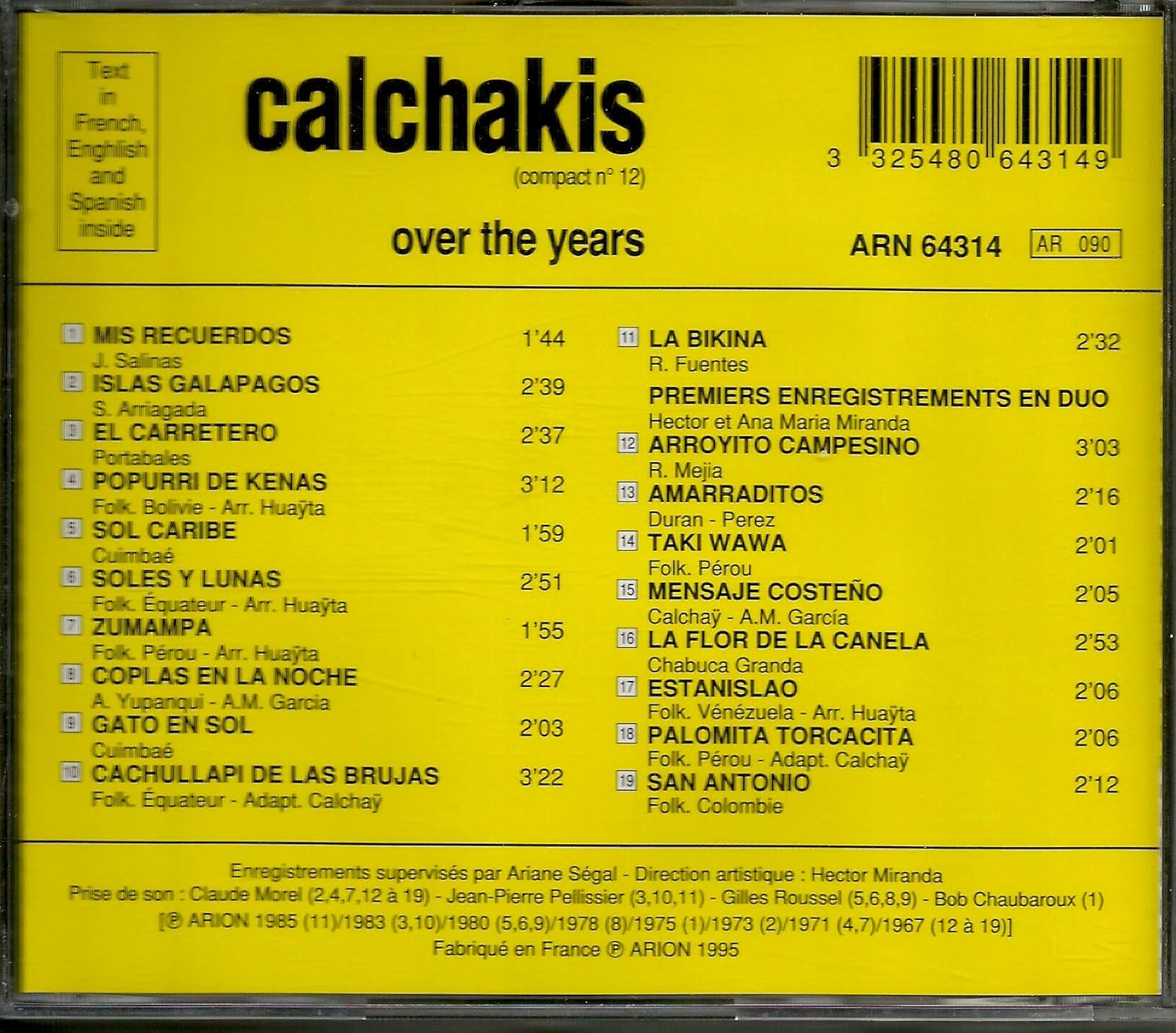 Los Calchakis Au Fil Des Annees