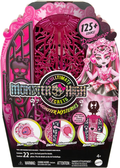 Monster High Skulltimate Secrets Doll and Accessories Set, Monster Mysteries Draculaura with Dress-Up Closet and 19+ Surprises including Doll Clothes, HXH84