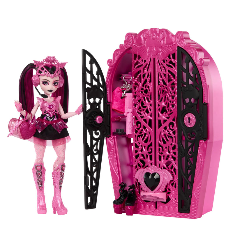 Monster High Skulltimate Secrets Doll and Accessories Set, Monster Mysteries Draculaura with Dress-Up Closet and 19+ Surprises including Doll Clothes, HXH84