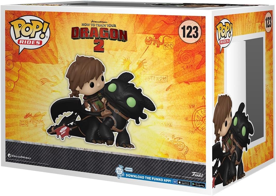 Funko Pop! Rides Deluxe: HTTYD – Hiccup With Toothless - How to Train Your Dragon - Collectable Vinyl Figure - Gift Idea - Official Merchandise - Toys for Kids & Adults - Movies Fans