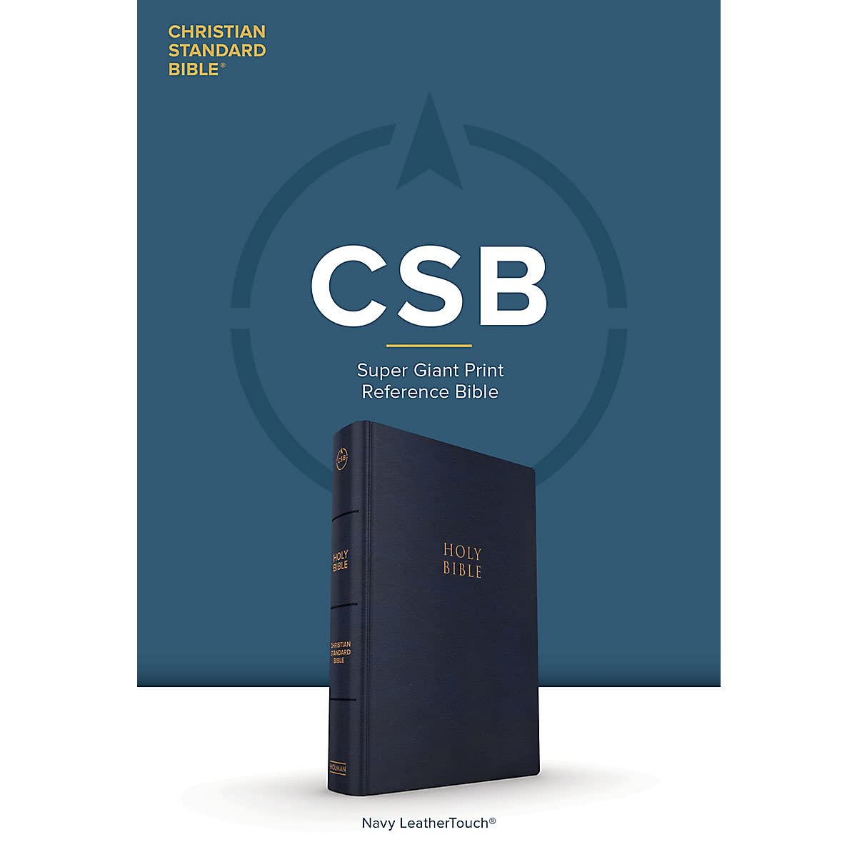 CSB Super Giant Print Reference Bible, Navy LeatherTouch