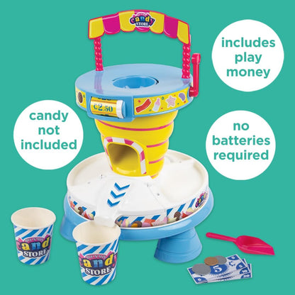 Tienda de golosinas a granel Casdon (sin golosinas), Tienda de golosinas de juguete para niños a partir de 3 años, Incluye rueda de precios giratoria, Perfecta para un juego imaginativo